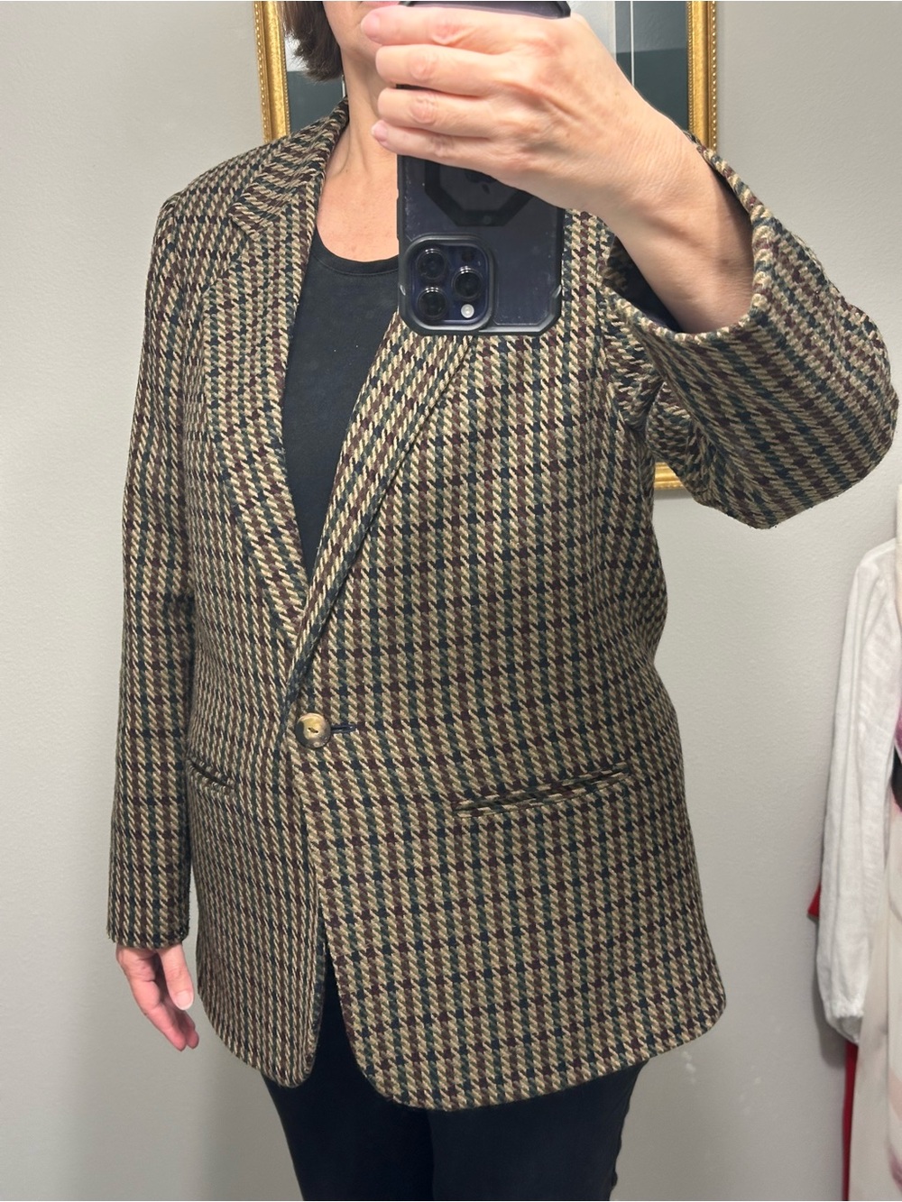 Sag Harbor Brown & Black Houndstooth Women's Blazer size 12 - Picture 5 of 9